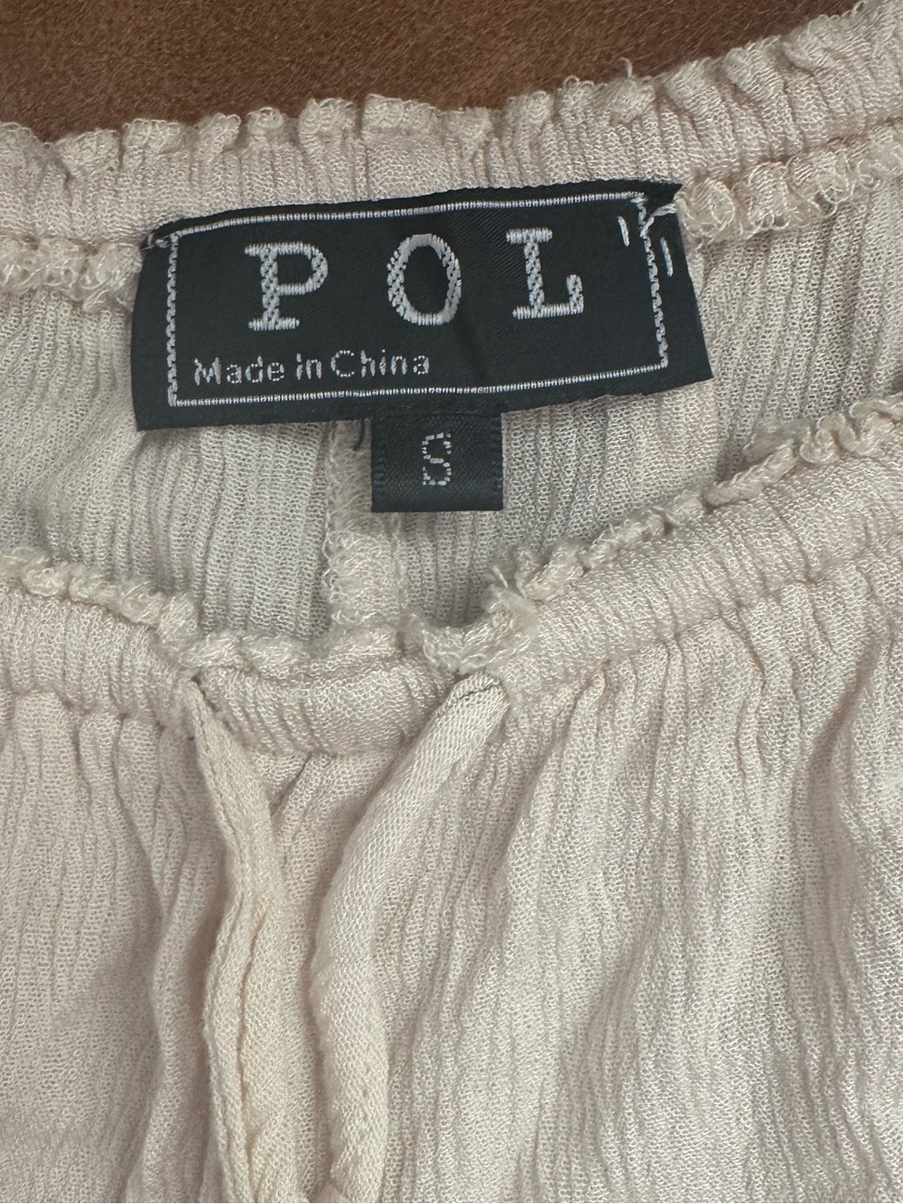 POL Boho Gauze Drawstring Lace Trim Shorts Leaf Lace Hem Lightweight Flowy Sz S - Picture 13 of 15
